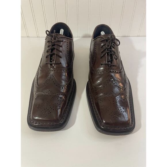 "MANIA VERO CUOIO ITALY Shoes Mens Sz43 Square Toe Oxford Brown Leather US 11.5" - Picture 6 of 15
